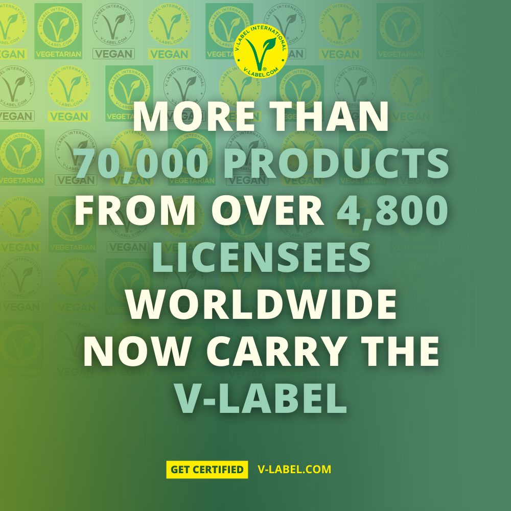 V-Label, the world’s leading vegan & vegetarian trademark, is proud to announce a significant milestone in its mission. V-Label strives for a world where vegan and vegetarian products are widespread, popular, and easily recognizable. V-Label has reached a record-high number of certified products and licensees, marking a major achievement in its history. As of 15th July 2024, V-Label has more than 70.000 products certified. 